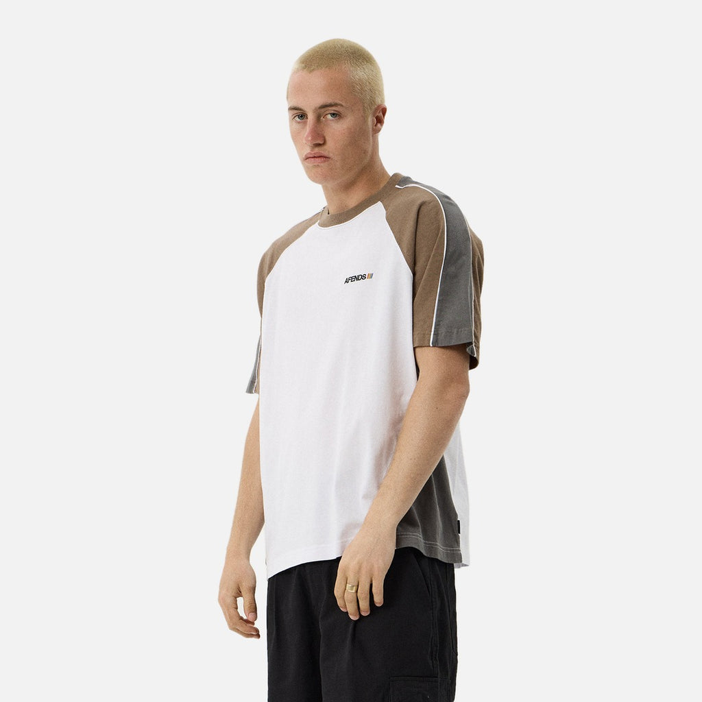 Afends Tallows Panelled Raglan Tee - White - view 3 | Propaganda Streetwear & Skate
