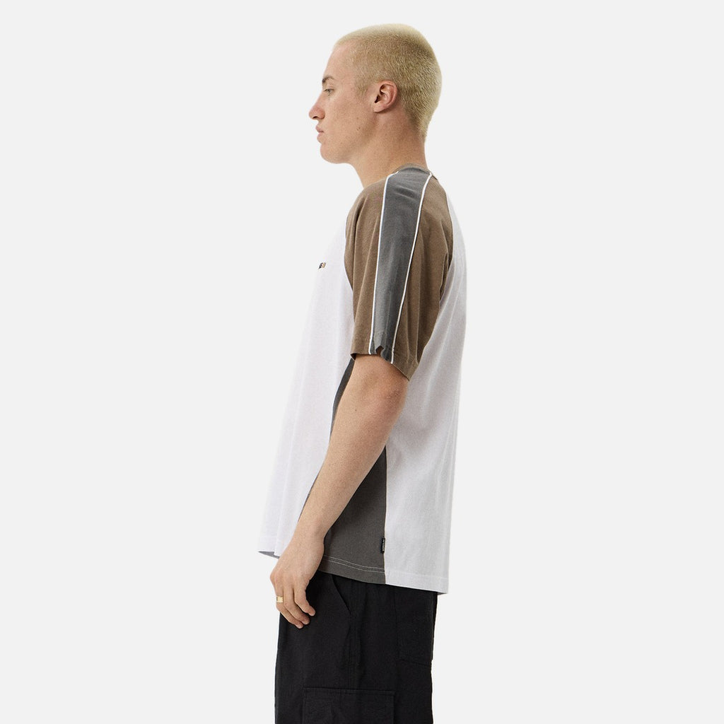 Afends Tallows Panelled Raglan Tee - White - view 4 | Propaganda Streetwear & Skate