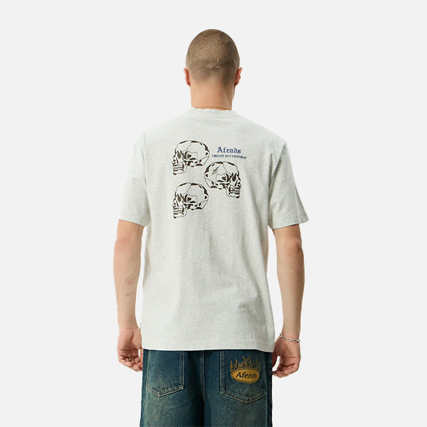 Afends Temporal Heavyweight Retro Tee - Grey Marle
