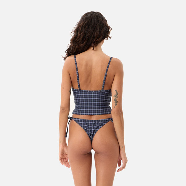 Afends Thea Tankini Top - Midnight Check - view 2 | Propaganda Streetwear & Skate