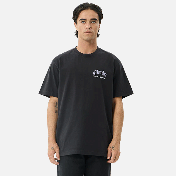 afends black logo t-shirt