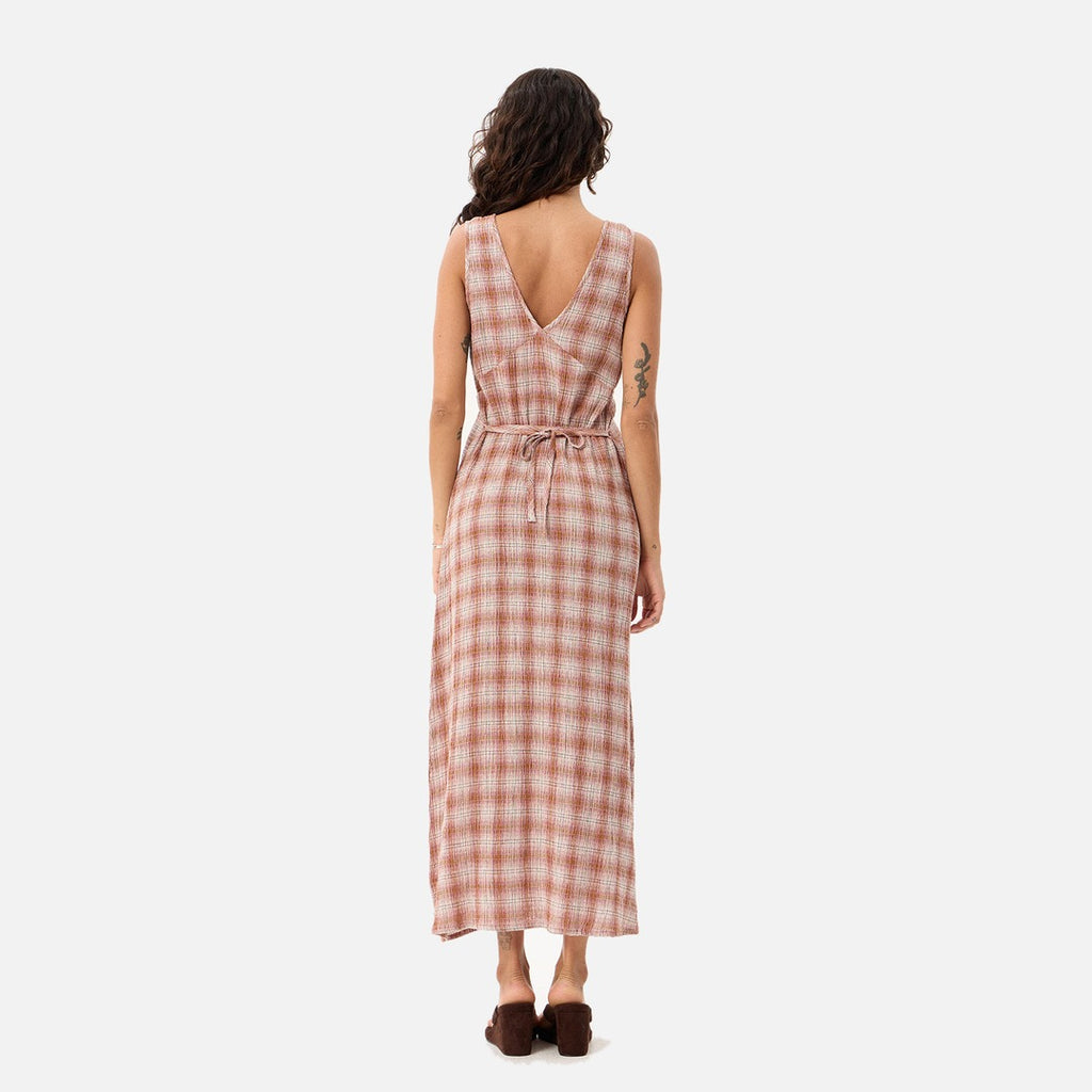 Afends Tully Seersucker Maxi Dress - Desert Check - view 4 | Propaganda Streetwear & Skate