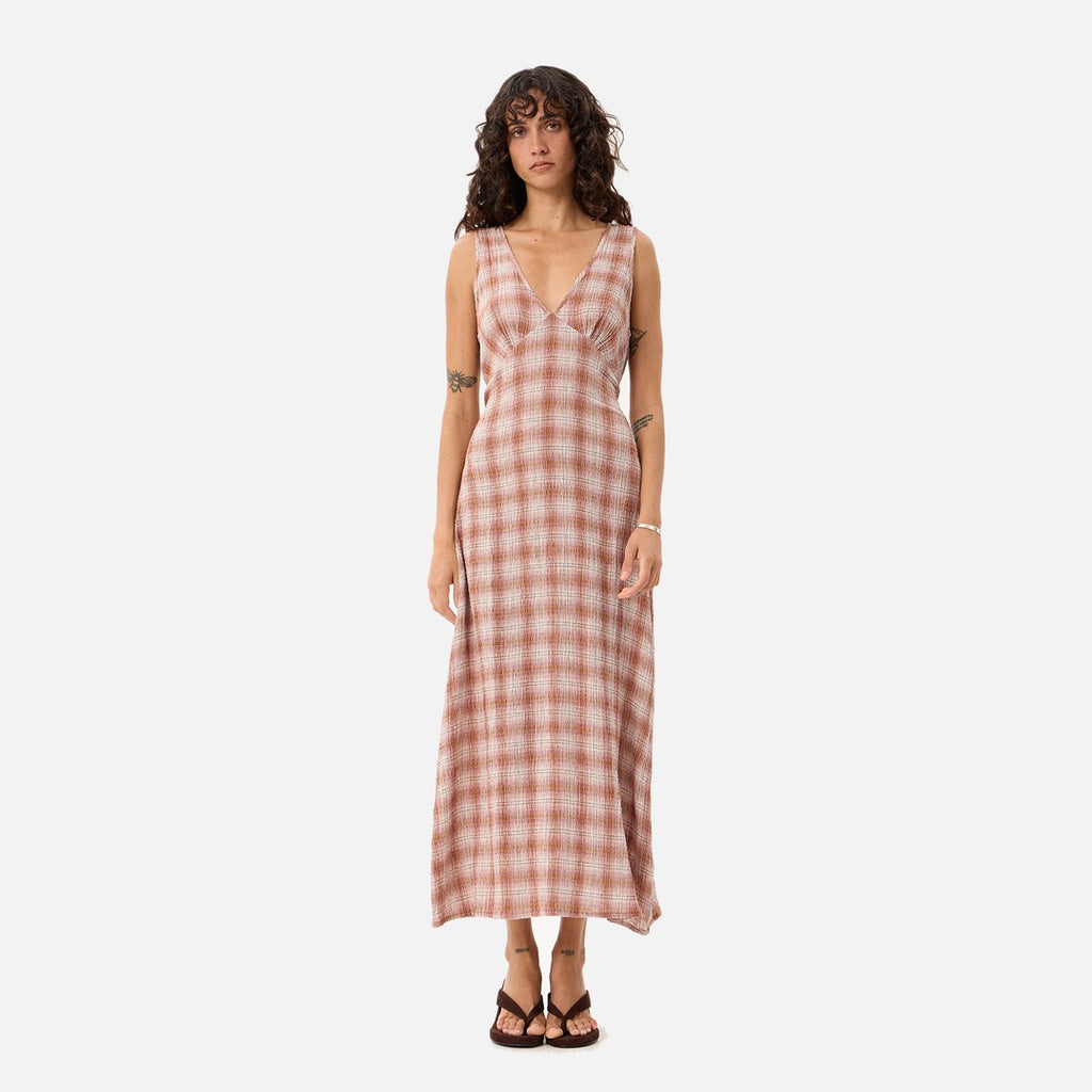 Afends Tully Seersucker Maxi Dress - Desert Check - view 6 | Propaganda Streetwear & Skate