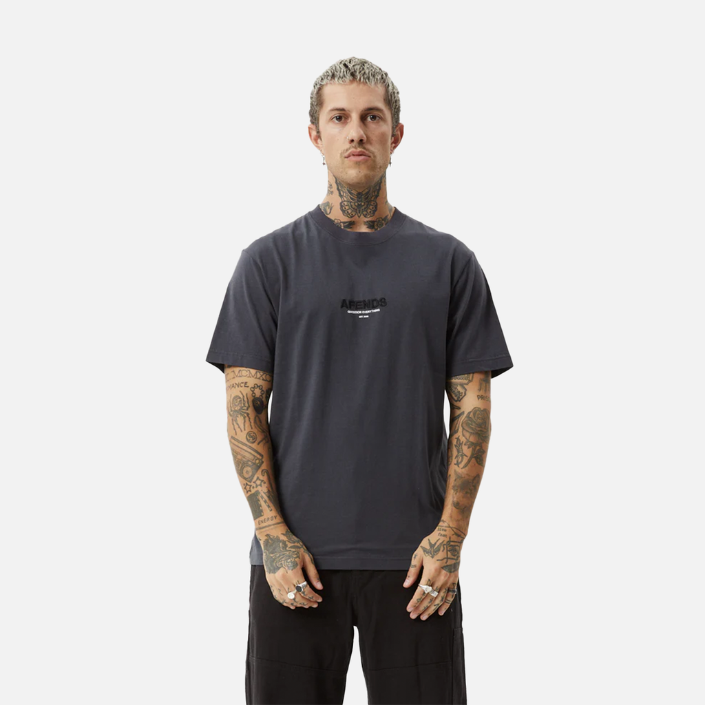 Afends Vinyl Recycled Retro Tee - Charcoal