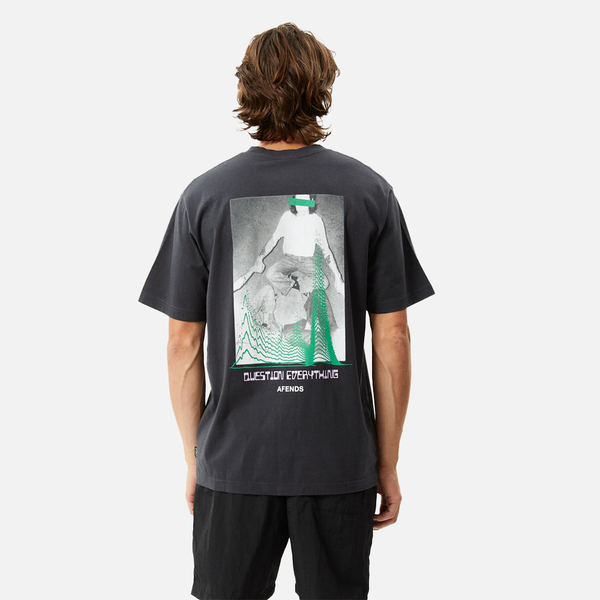 Afends Waveform Retro Graphic Fit Tee - Charcoal