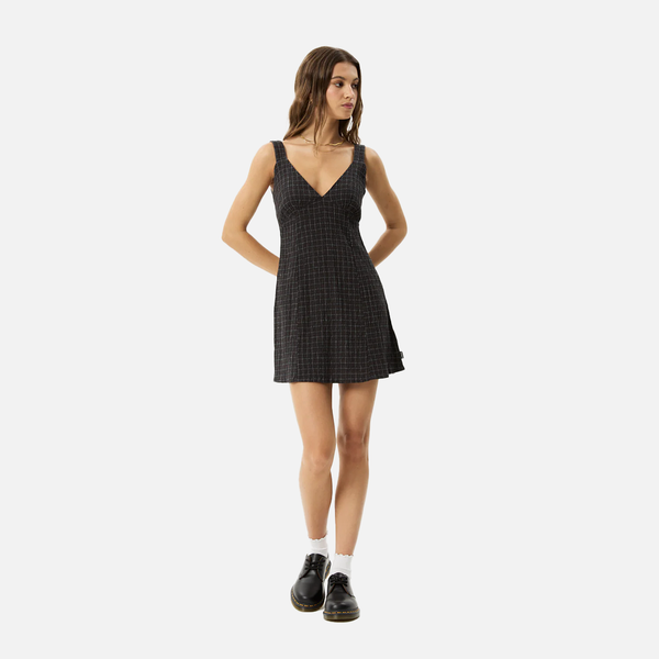 Afends Dusk Seersucker Mini Dress - Black