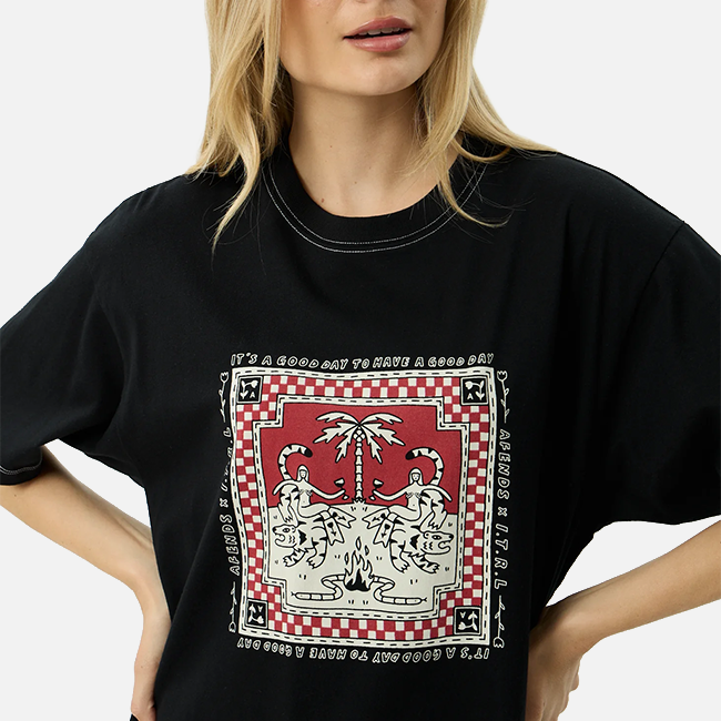 Afends Have A Good Day OS Tee - Black