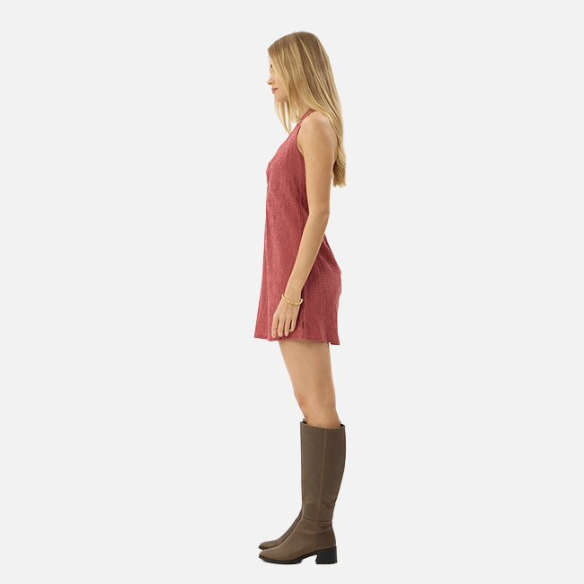 Afends Montana Halter Mini Dress - Indy Rose Check