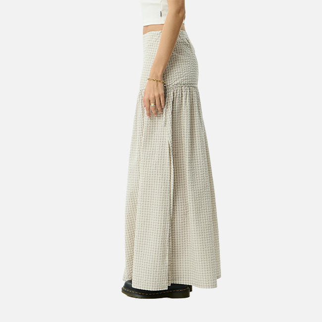Afends Nadia Maxi Skirt - Reverb Moonbeam Check