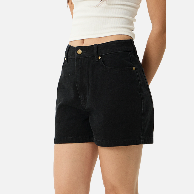 Afends Seventy Threes Denim Short - Washed Black