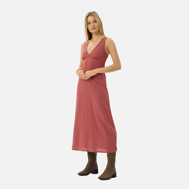 Afends Tully Seersucker Maxi Dress - Indy Rose Check