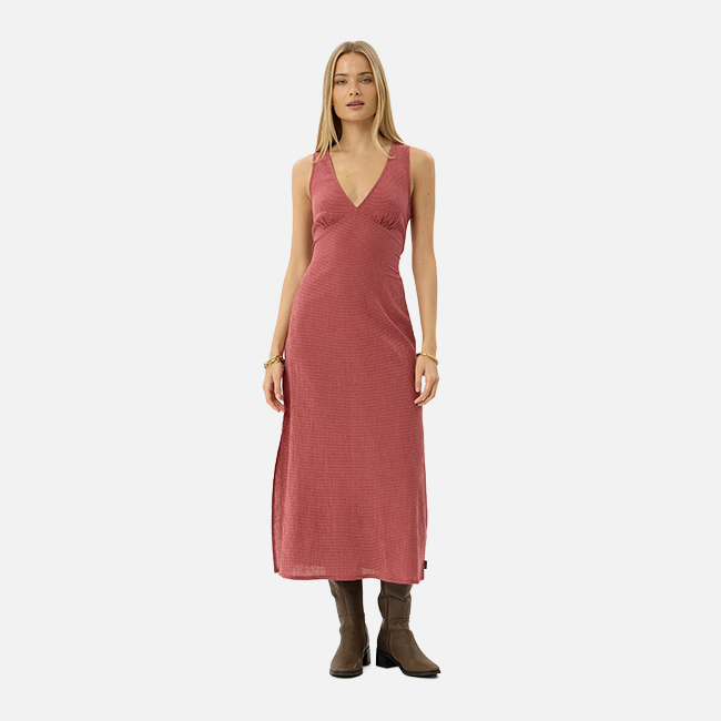Afends Tully Seersucker Maxi Dress - Indy Rose Check