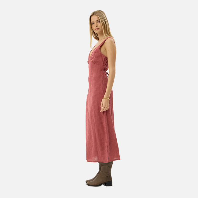 Afends Tully Seersucker Maxi Dress - Indy Rose Check
