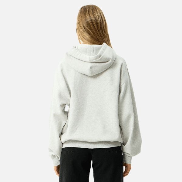Afends Wonders Boxy Pull On Hood - Grey Marle