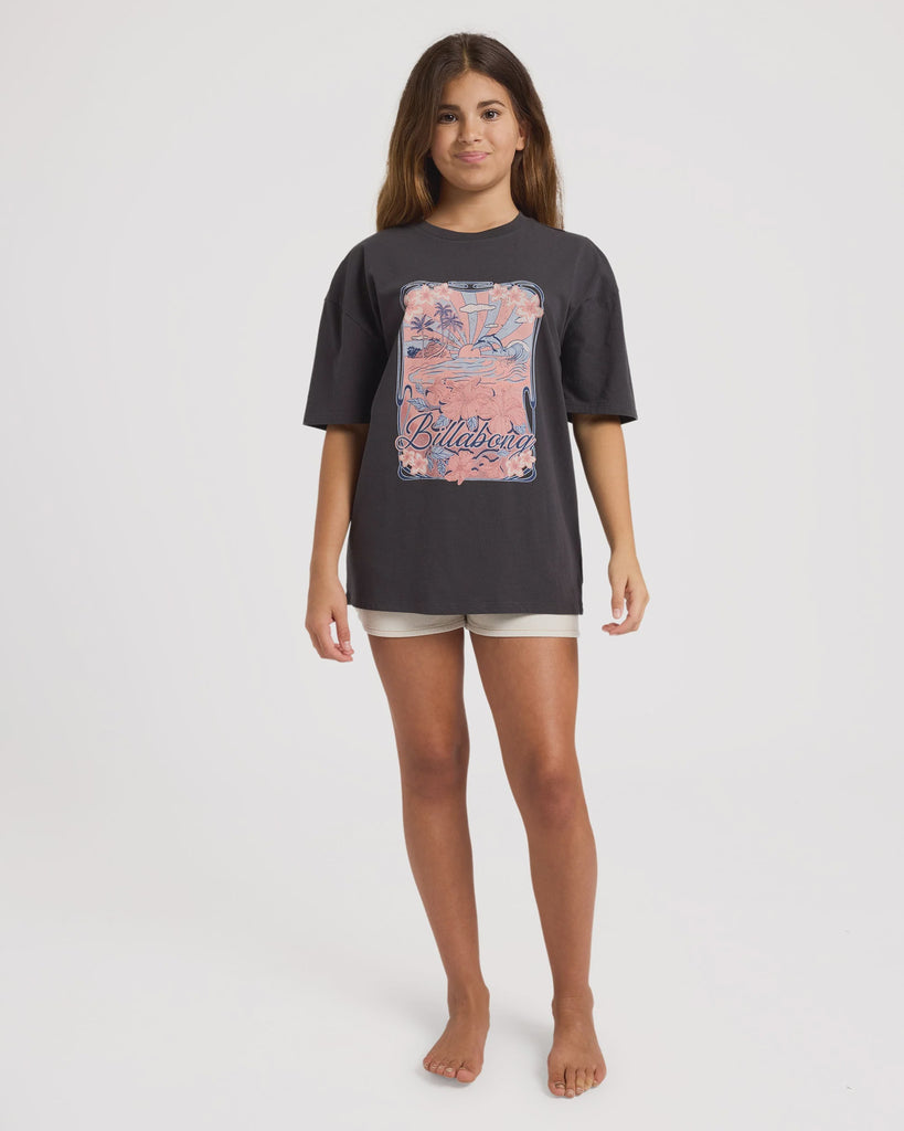 Billabong Girls Hazy Dayz Tee - Off Black