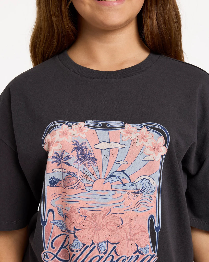 Billabong Girls Hazy Dayz Tee - Off Black