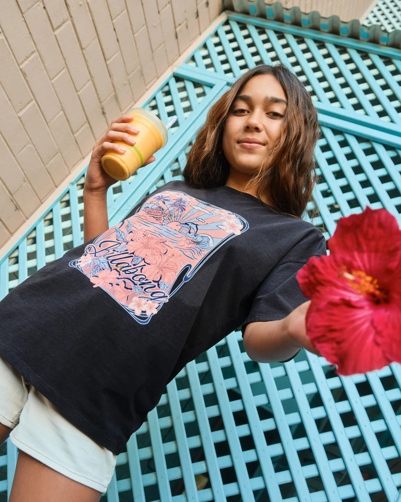 Billabong Girls Hazy Dayz Tee - Off Black