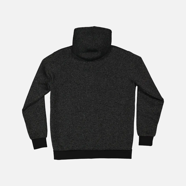 Dark gray hoodie on a light gray background