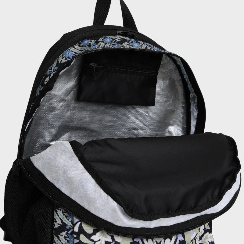 Backpack with floral pattern on a white background