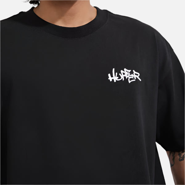 Huffer Block Tee 220 Etching - Black