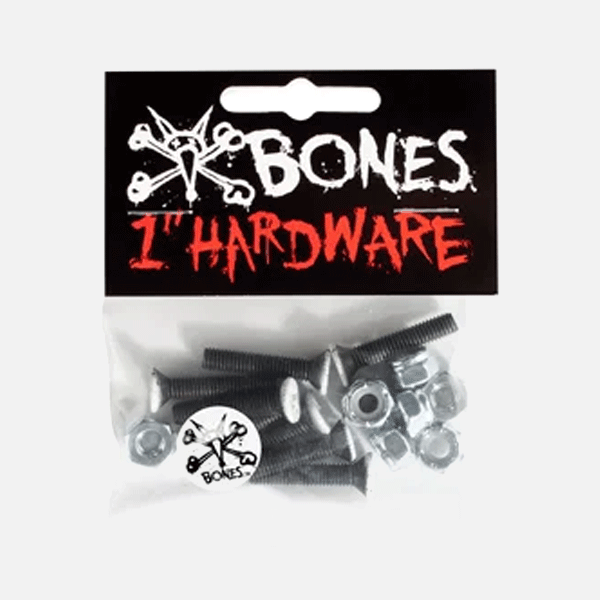 bones skateboard bolts on white background