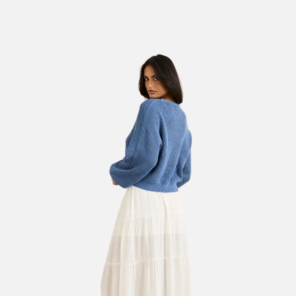 Rhythm Classic Knit Jumper - Steel Blue