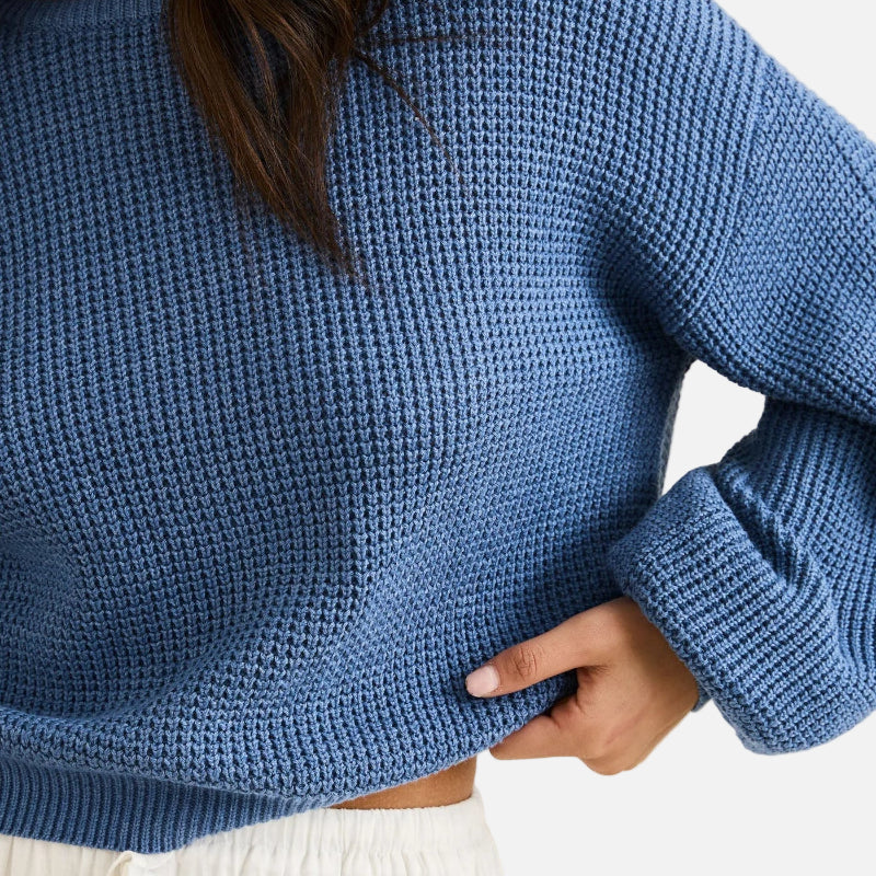 Rhythm Classic Knit Jumper - Steel Blue