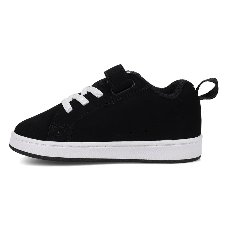 Black sneaker with white sole on a white background