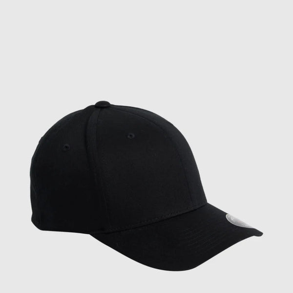 Black cap on a light gray background