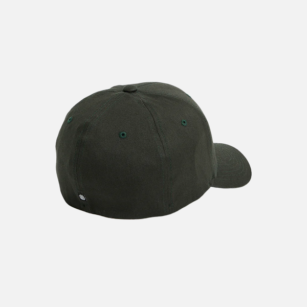 Dark green baseball cap on a light gray background