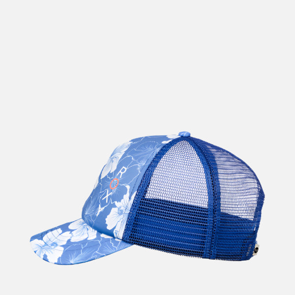 Roxy Girls Honey Coconut Trucker Cap - Nebulas Blue Hippy Hibiscus