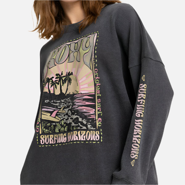 Roxy Eastside Mid Weight LS Top - Phantom Black