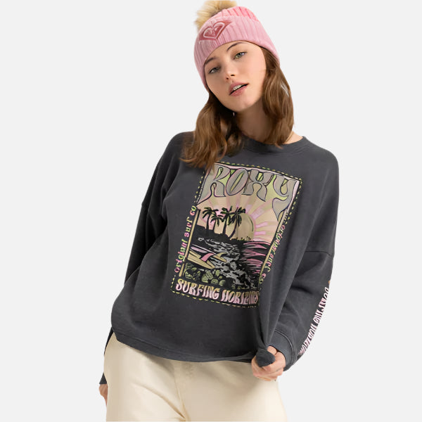 Roxy Eastside Mid Weight LS Top - Phantom Black