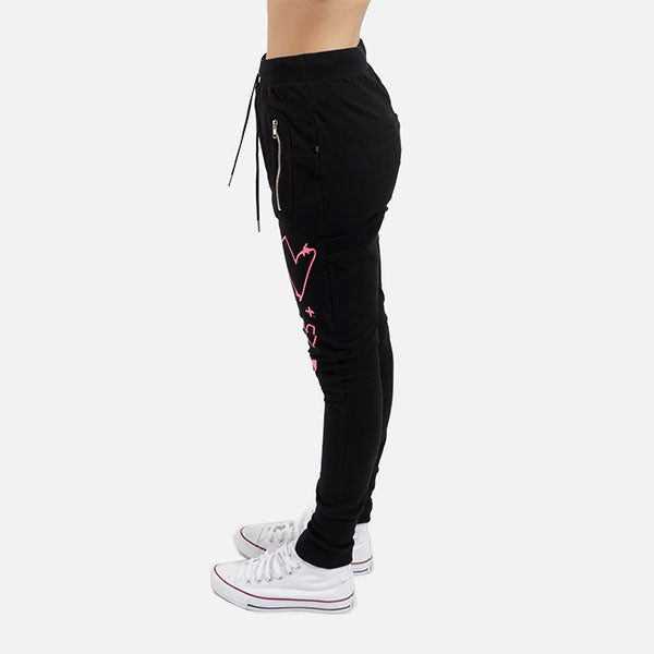 Federation Escape Trackies With Love - Black/Hot Pink