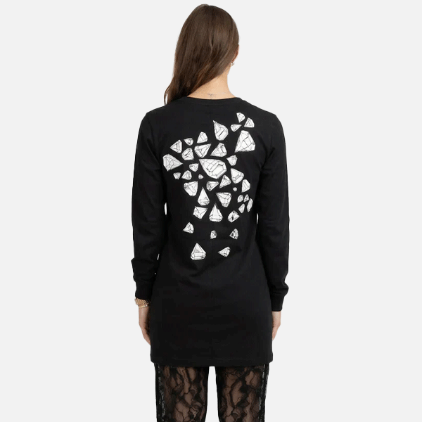 Federation Scallop Long Sleeve Tee Pressure - Black