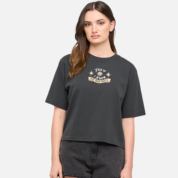 The Mad Hueys FKD If I Know Boxy Tee - Vintage Black