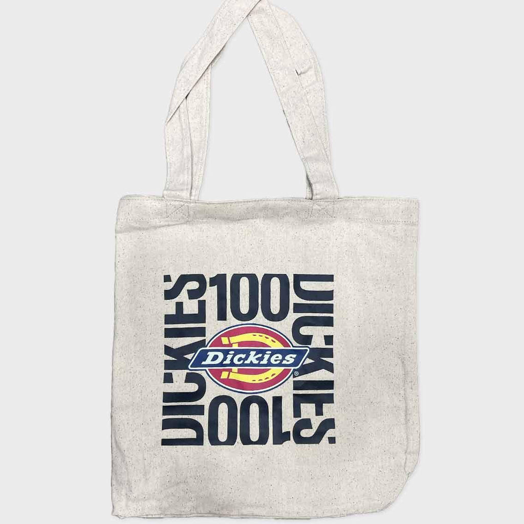 Tote bag with Dickies branding on a light gray background