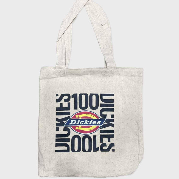 Tote bag with Dickies branding on a light gray background