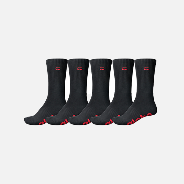 Globe OG Logo Hi Crew Sock 5 Pack - Black