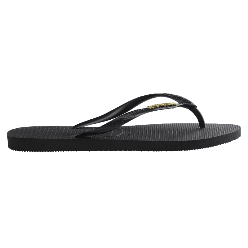 Havaianas Slim Logo Metallic - Black/Gold