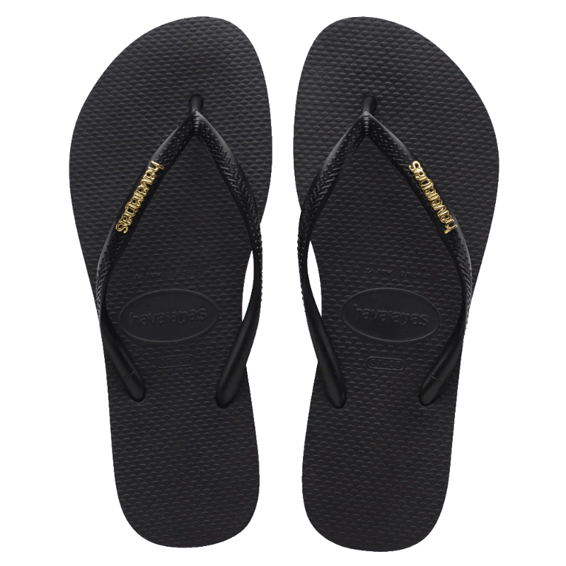 Havaianas Slim Logo Metallic - Black/Gold