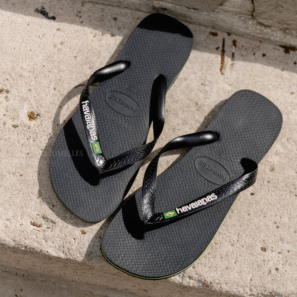 Pair of Havaianas flip-flops on a concrete surface