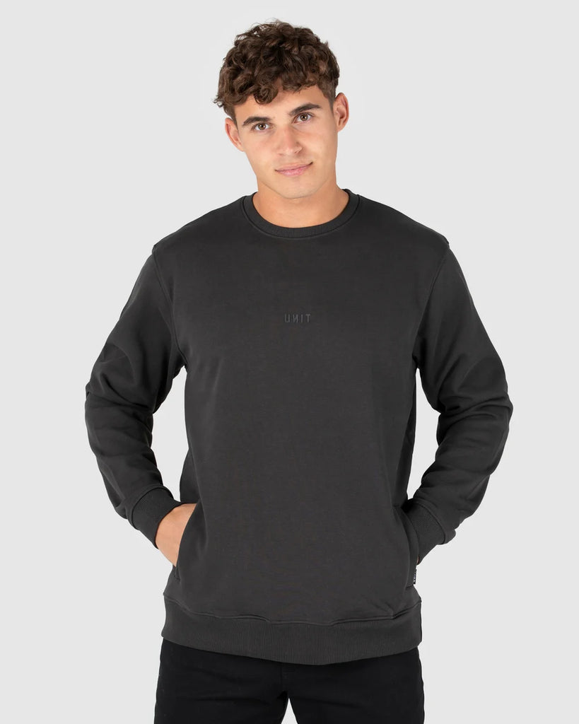 Unit Central Unisex Crew Fleece - Washed Black