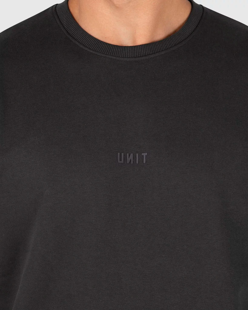 Unit Central Unisex Crew Fleece - Washed Black