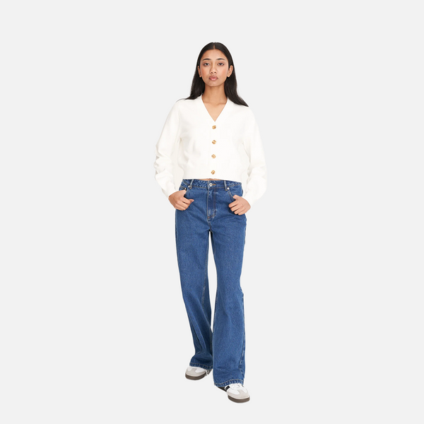 Huffer Bibi Knit Cardigan - Chalk