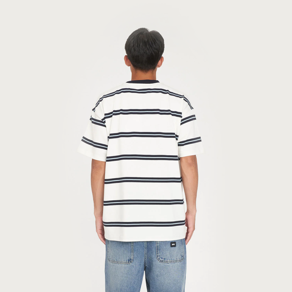 Huffer Stripe Block Tee - Chalk/Navy Blue