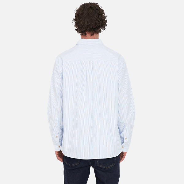 Huffer Classic Oxford Shirt - Blue Stripe