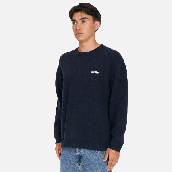 Huffer Fleet Knit Crew - Navy