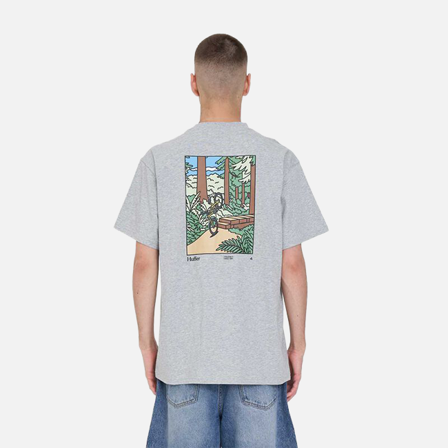 Huffer Sup 190 Tee Over Out - Grey Marle