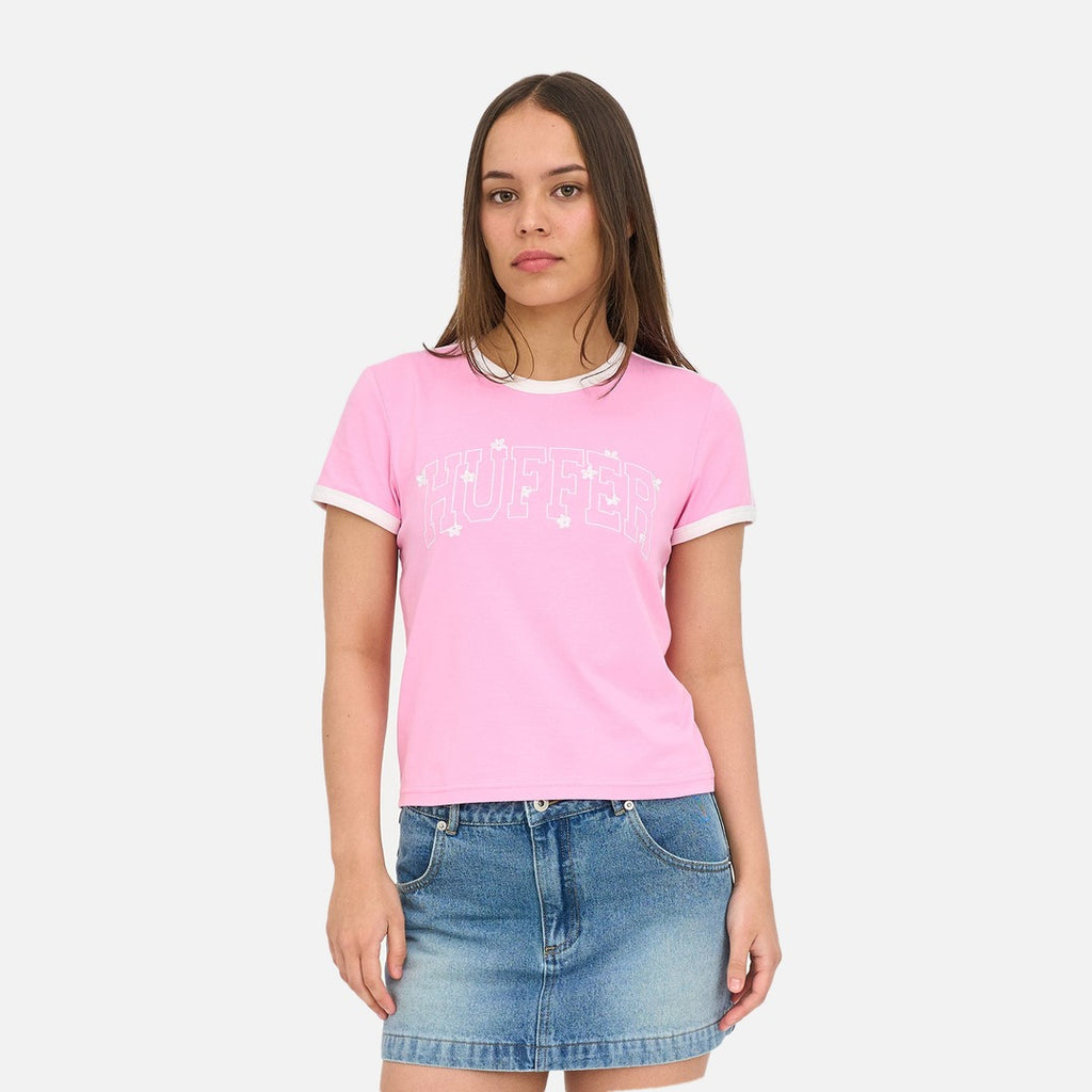 Huffer In Bloom Ringer Tee - Guava - view 2 | Propaganda Streetwear & Skate